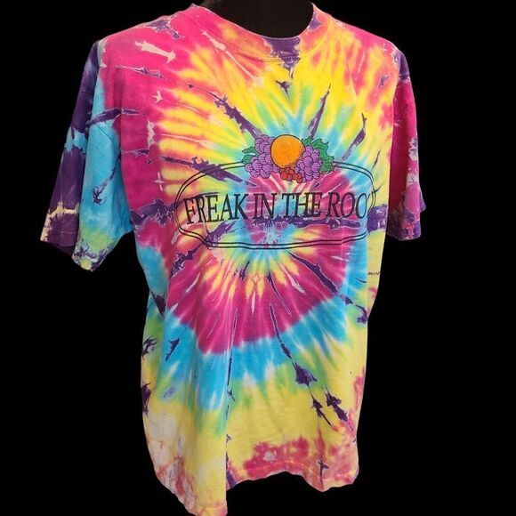 Anvil Other - ANVIL Tie Dye Vintage T-Shirt "Freak In The Room" Sz L